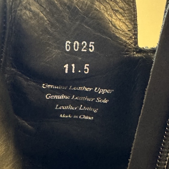 Gordon Rush Black Leather Zip Boots Men’s Size 11.5 Split Toe Beige Stripe Rare - Picture 10 of 12